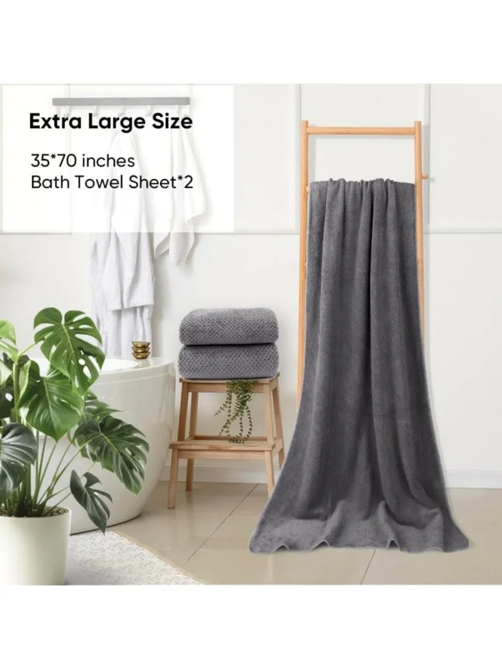 Extra Large Bath Sheets 2PK - Soft, Absorbent Microfiber Towels for Spa, Yoga